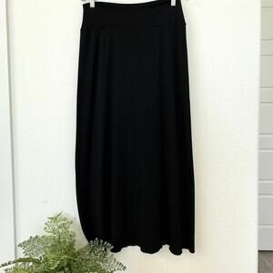 Untouched World Merino Wool Skirt Black Stretch Pull On Sustainable Large